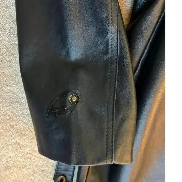 Leather trench coat, Centigrade brand , XL super soft, small repair cuff - Picture 10 of 10